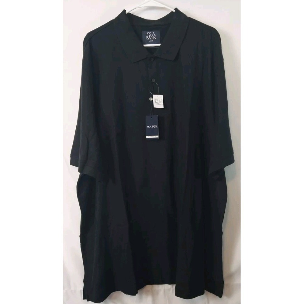 Jos. A. Bank Men's Big & Tall Polo Shirt Size 4XLT  Short Sleeve Black